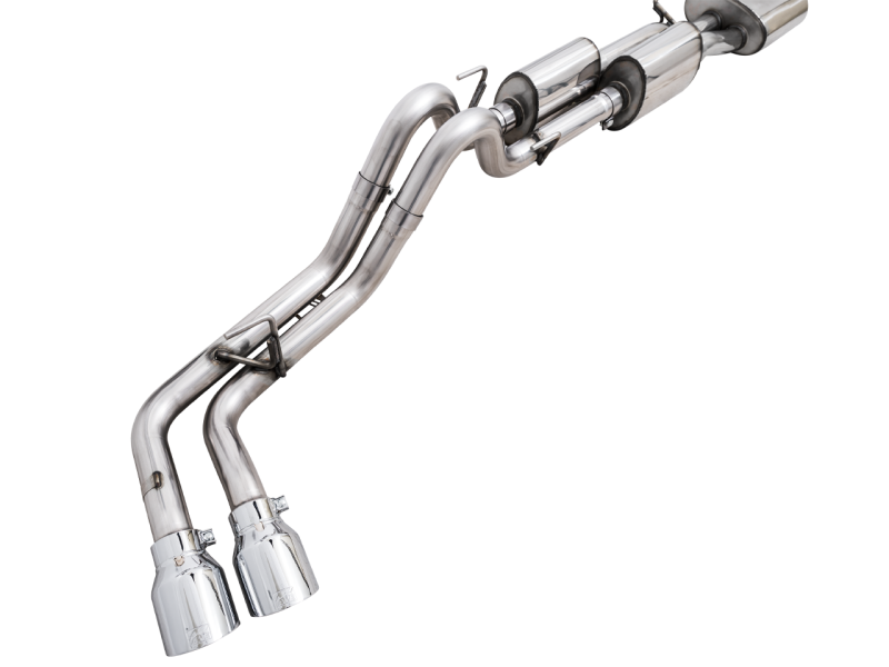 AWE Tuning - AWE 16-22 Toyota Tacoma 0FG Catback Exhaust w/ BashGuard - Dual Chrome Silver Tips - 3015-32826 - MST Motorsports