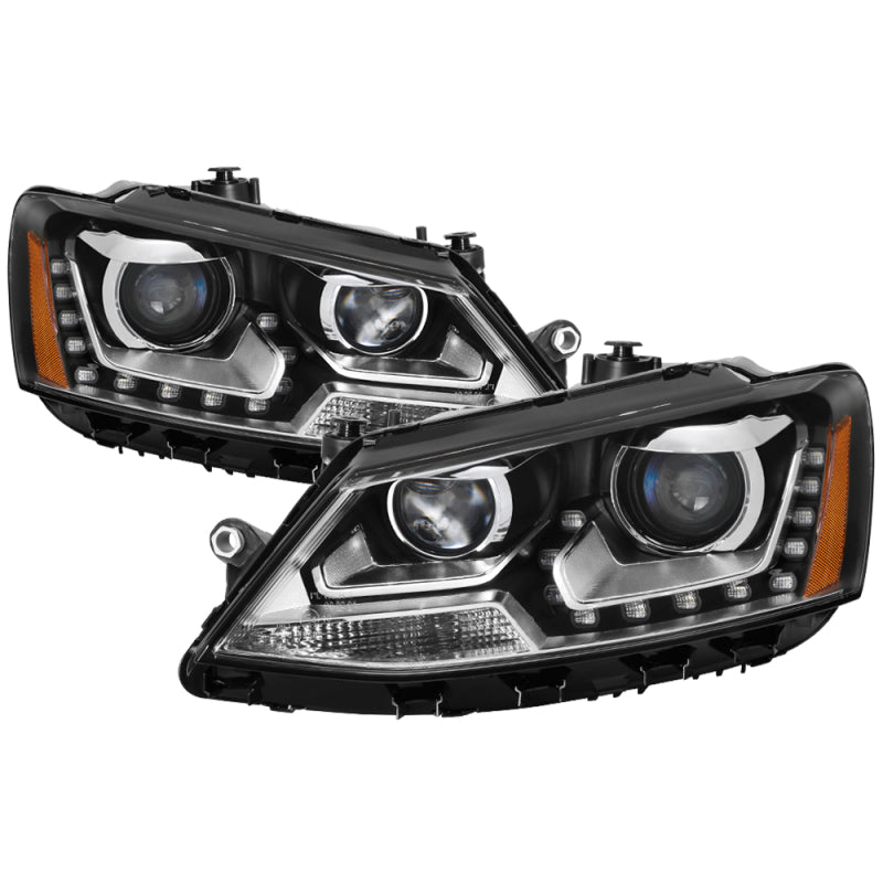 Spyder Auto - xTune Volkswagen Jetta 11-14 Halogen Model Only DRL Projector Headlights - Black PRO-JH-VJ11-DRL-BK - 9036675 - MST Motorsports