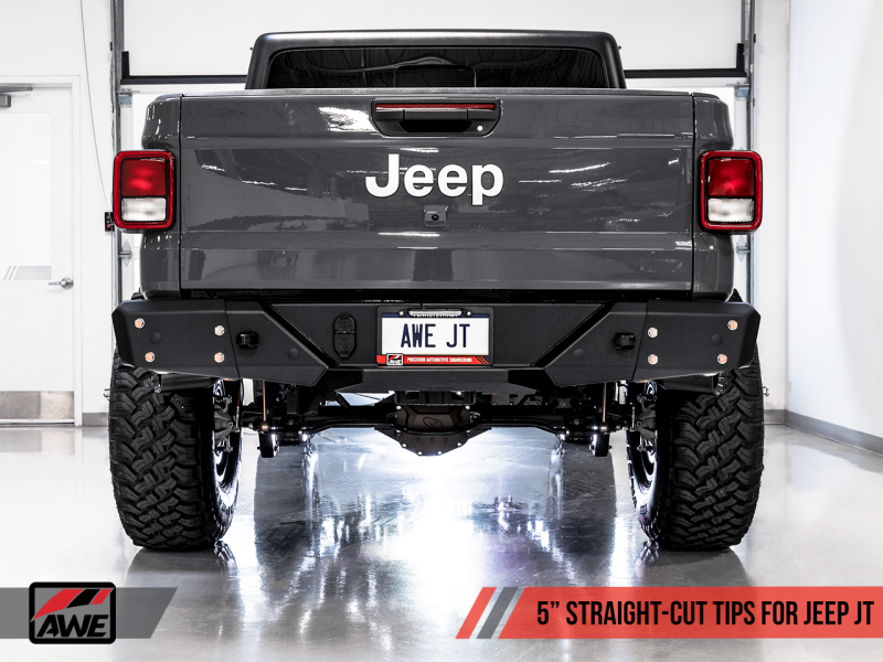 AWE Tuning - AWE Tuning 20-21 Jeep Gladiator JT 3.6L Tread Edition Cat-Back Dual Exhaust - Diamond Black Tip - 3015-33101 - MST Motorsports