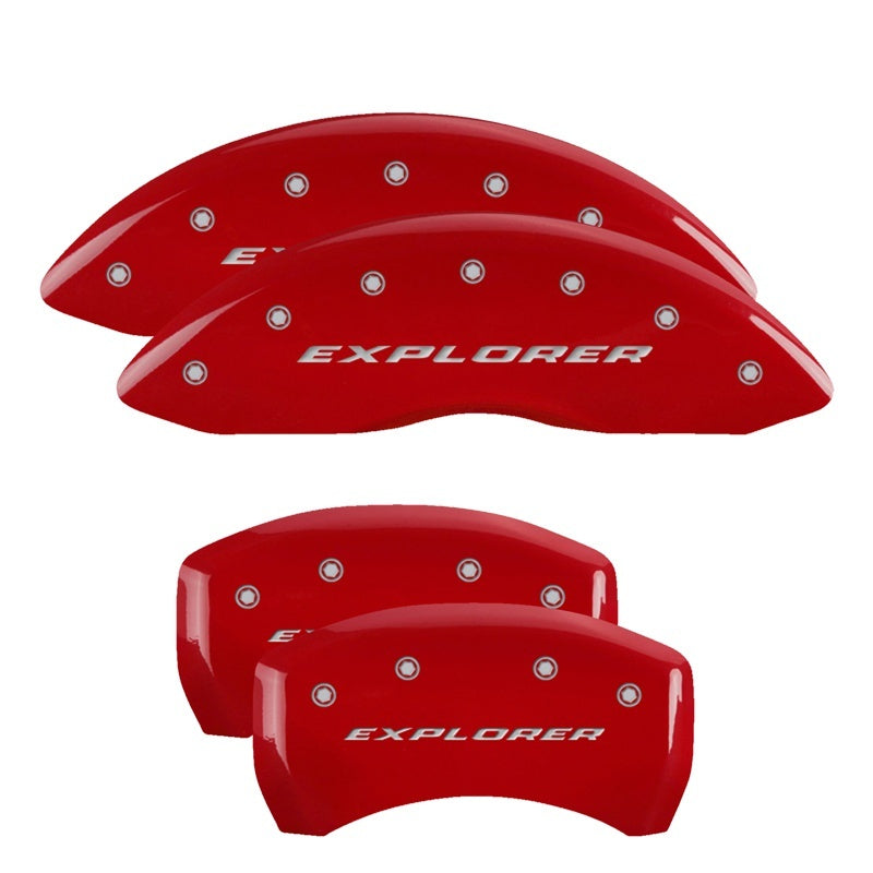 MGP - MGP 4 Caliper Covers Engraved Front & Rear Explorer Red finish silver ch - 10229SXPLRD - MST Motorsports