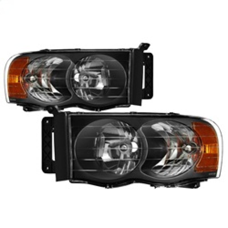 Spyder Auto - Xtune Dodge Ram 1500 02-05 Amber Crystal Headlights Black HD-JH-DR02-AM-BK - 5014313 - MST Motorsports