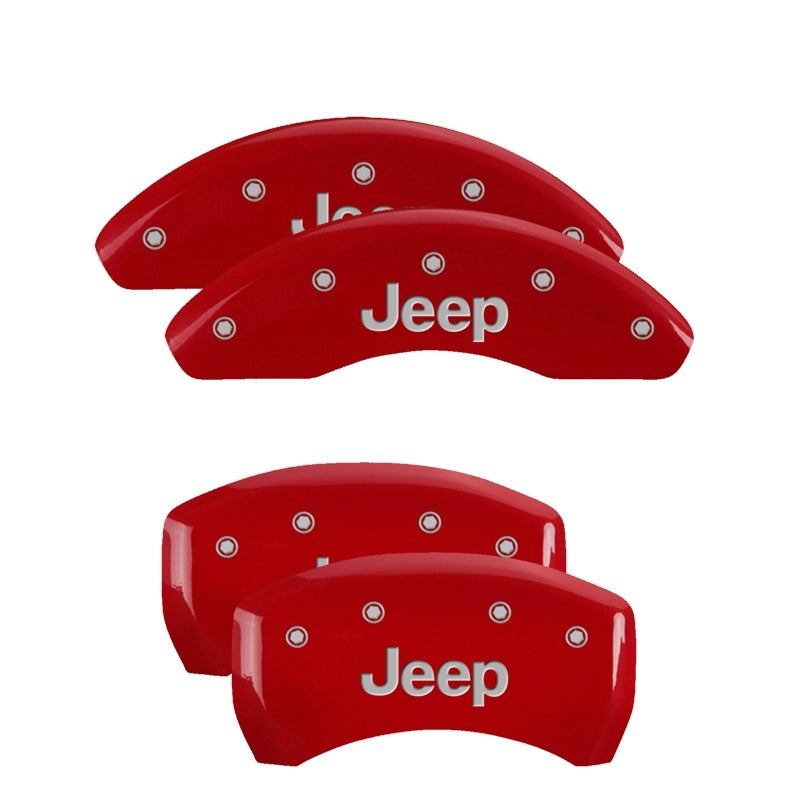 MGP - MGP 4 Caliper Covers Engraved Front & Rear JEEP Red finish silver ch - 42007SJEPRD - MST Motorsports