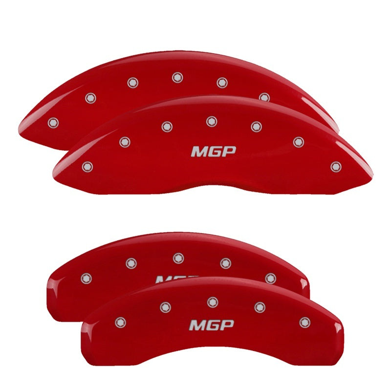 MGP - MGP 4 Caliper Covers Engraved Front & Rear Denali Red finish silver ch - 34015SDNLRD - MST Motorsports