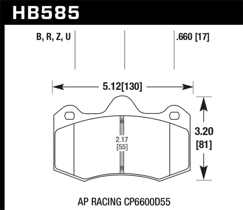 Hawk Performance - Hawk AP Racing CP 6600 DTC-70 Race Brake Pads - HB585U.660 - MST Motorsports