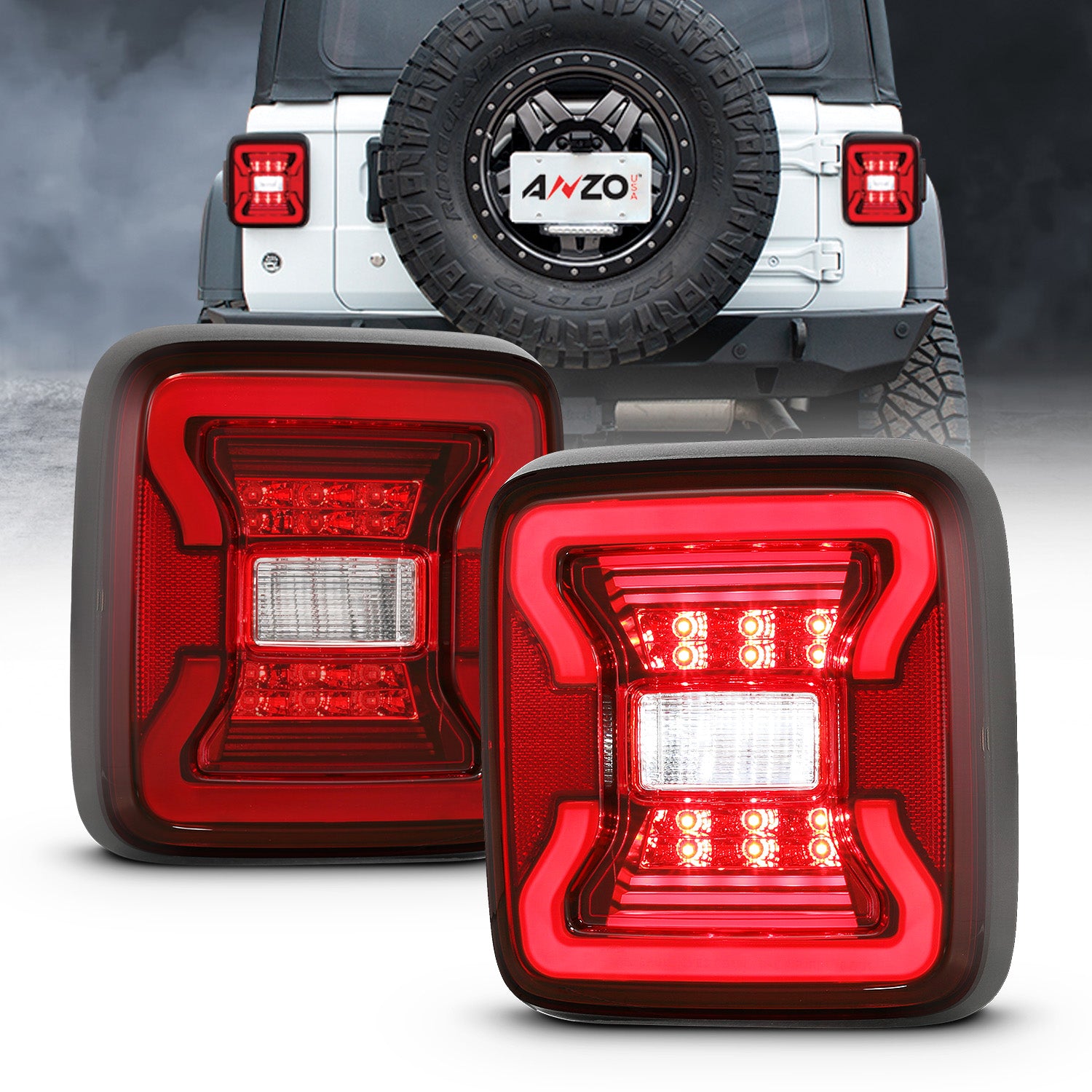 ANZO - LED Taillights Red/Clear - 311295 - MST Motorsports