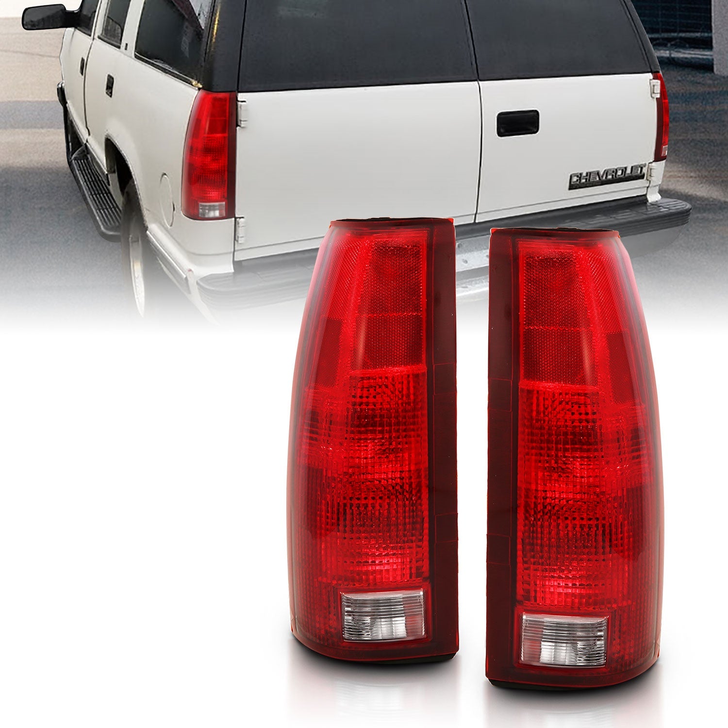 ANZO - ANZO 1988-1999 Chevy C1500 Taillight Red/Clear Lens w/ Circuit Board(OE Replacement) - 311300 - MST Motorsports