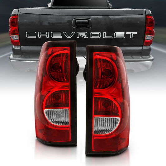 ANZO - ANZO 2004-2007 Chevy Silverado Taillight Red/Clear Lens w/Black Trim (OE Replacement) - 311302 - MST Motorsports