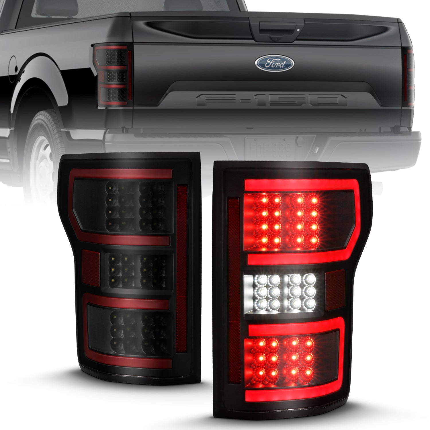 ANZO - LED Tail Lights LED TAILLIGHT BLACK (RED LIGHT BAR) (W/ SEQUENTIAL) Pair - 311314 - MST Motorsports