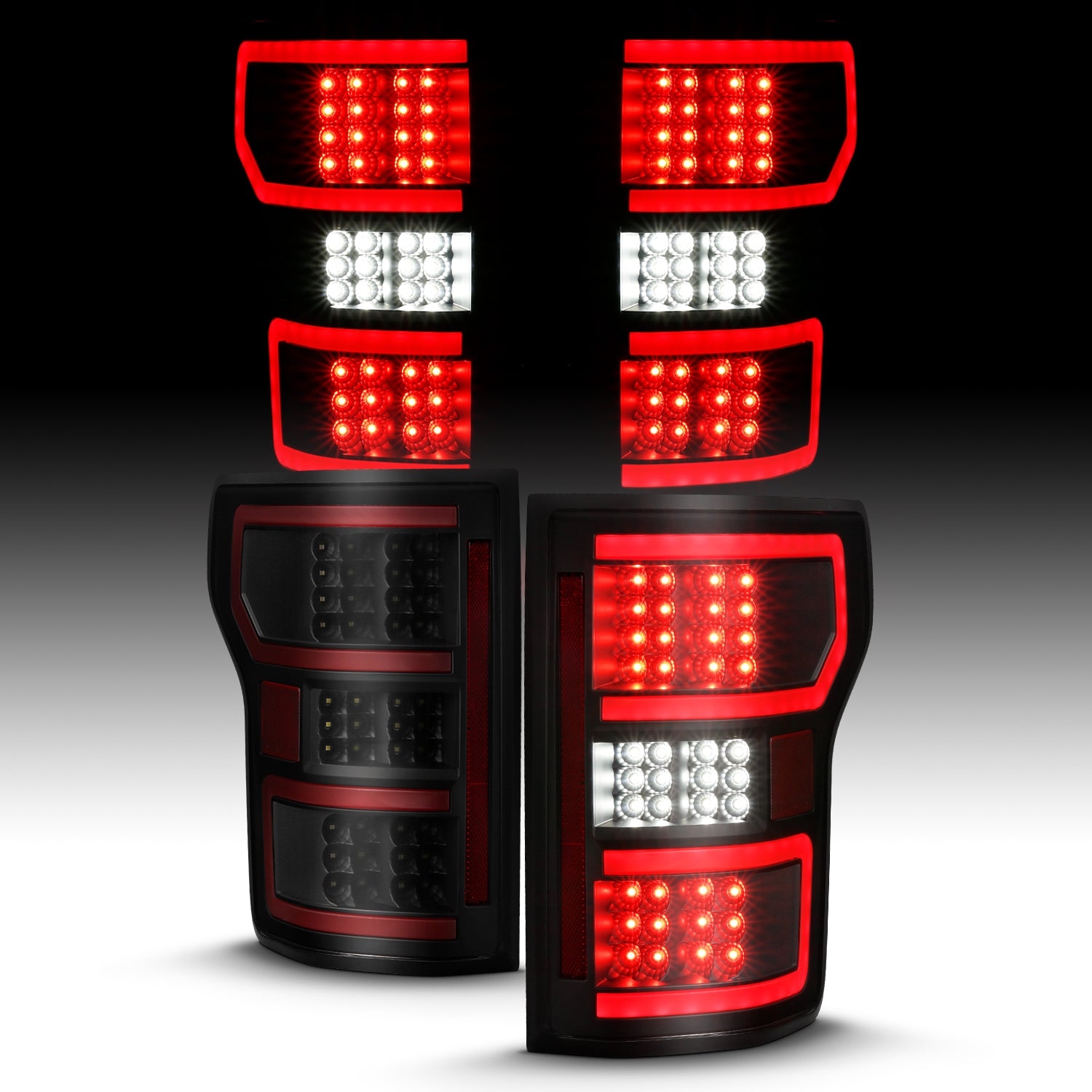 ANZO - LED Tail Lights LED TAILLIGHT BLACK (RED LIGHT BAR) (W/ SEQUENTIAL) Pair - 311314 - MST Motorsports