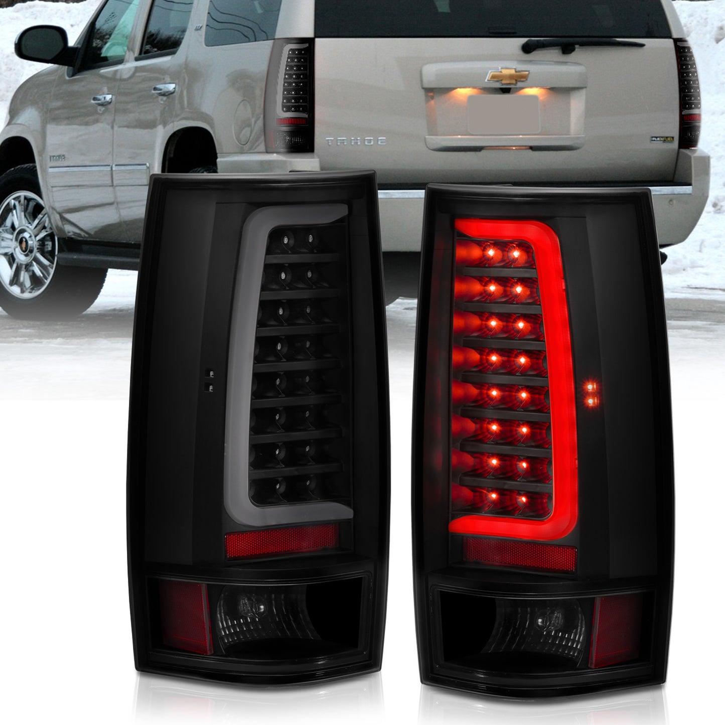 ANZO - Tail Light Assembly; LED; Black Housing; Smoke Lens; Pair - 311322 - MST Motorsports