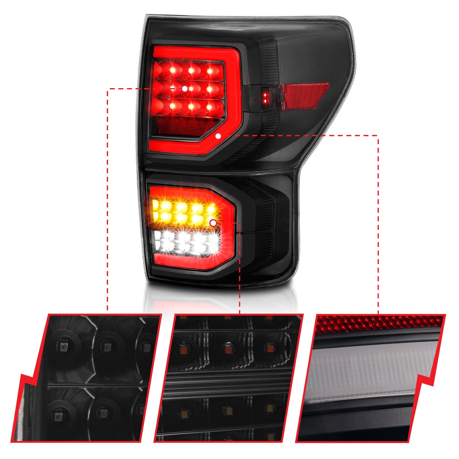 ANZO - Tail Light Assembly; LED; Black Housing; Smoke Lens; Pair - 311337 - MST Motorsports