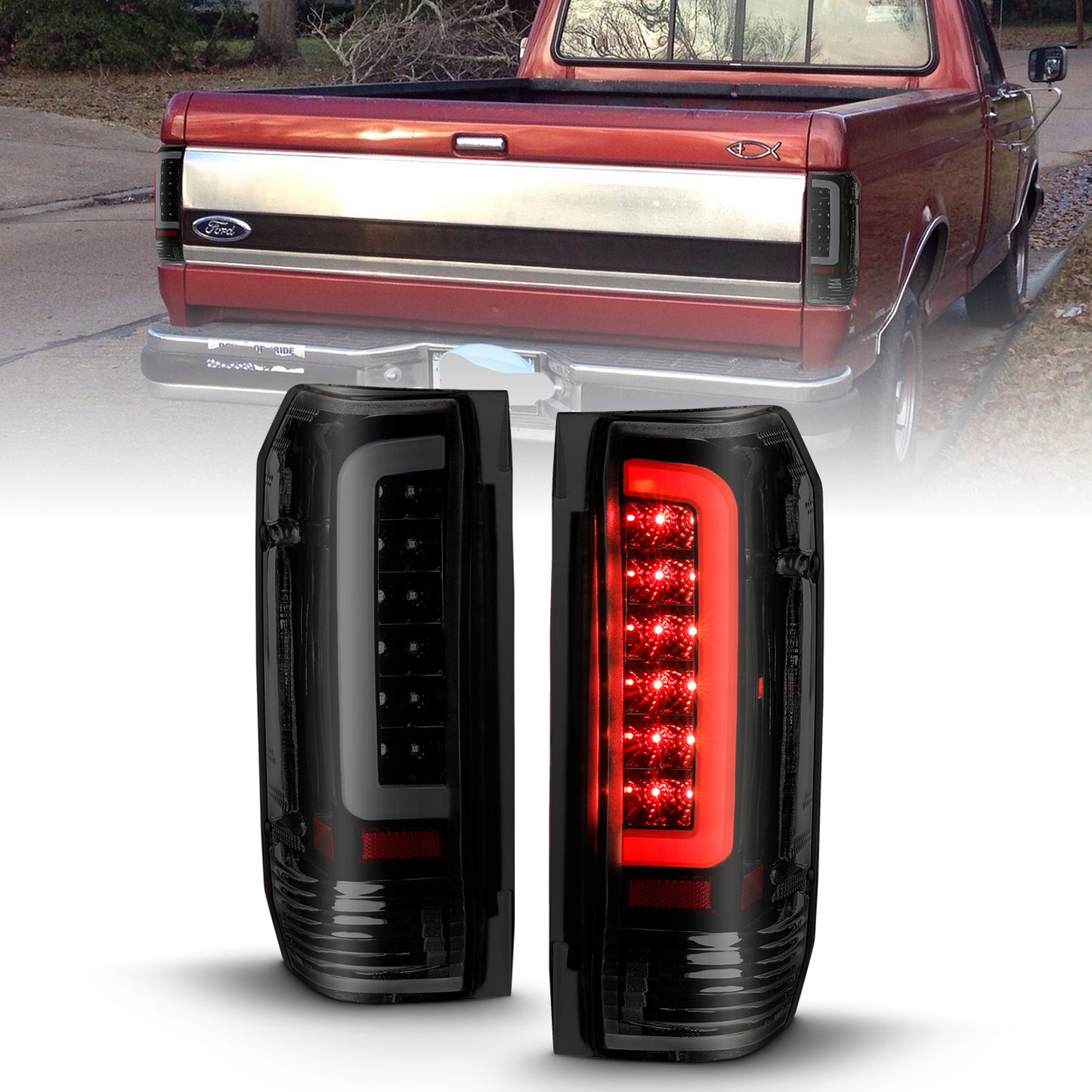 ANZO - Tail Light Assembly; LED; Black Housing; Smoke Lens; Pair - 311351 - MST Motorsports