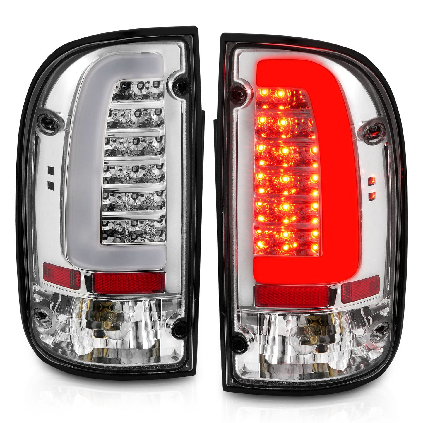 ANZO - Tail Light Assembly; LED; Chrome Housing; Clear Lens; Pair - 311355 - MST Motorsports