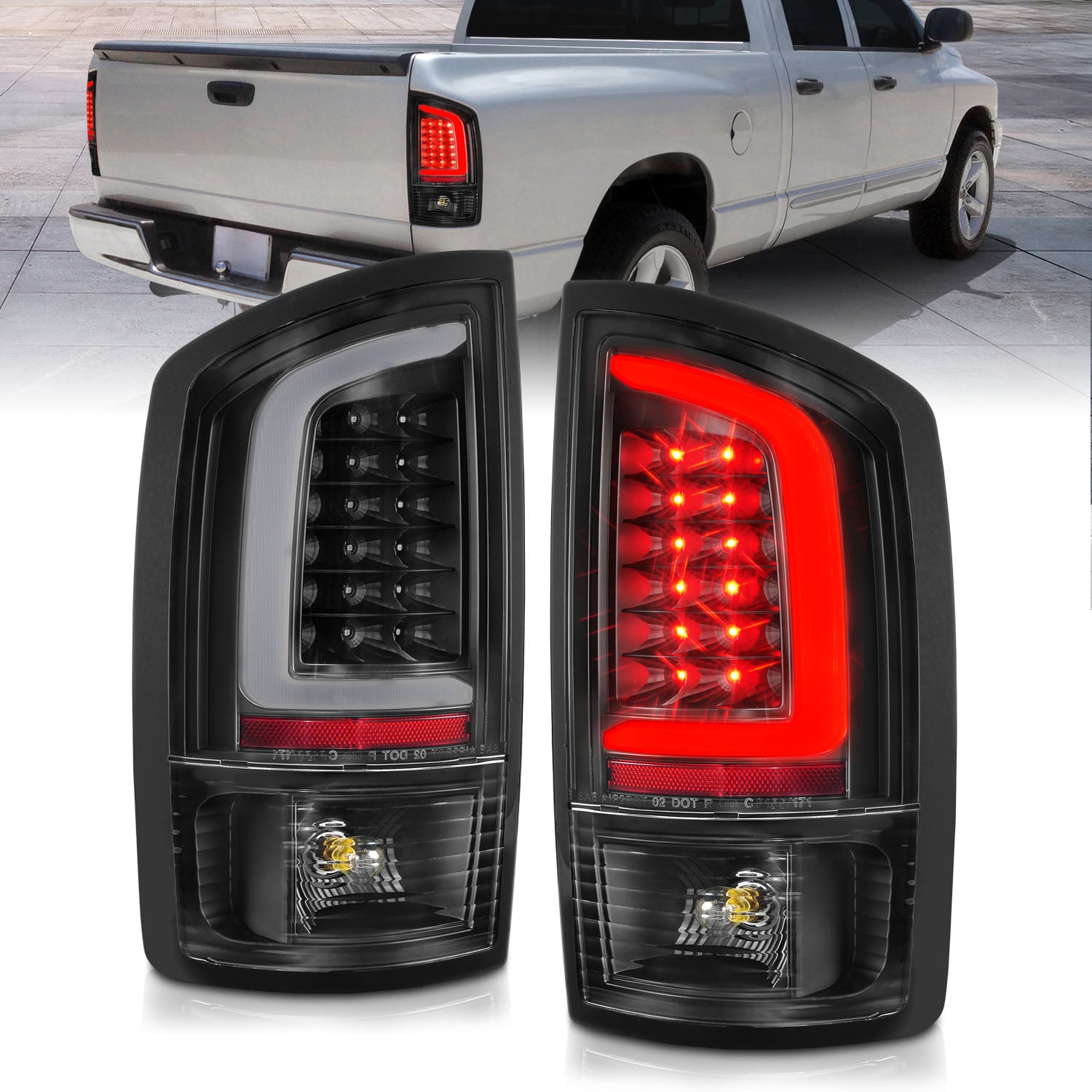 ANZO - Tail Light Assembly; LED; Black Housing; Clear Lens; Pair - 311368 - MST Motorsports