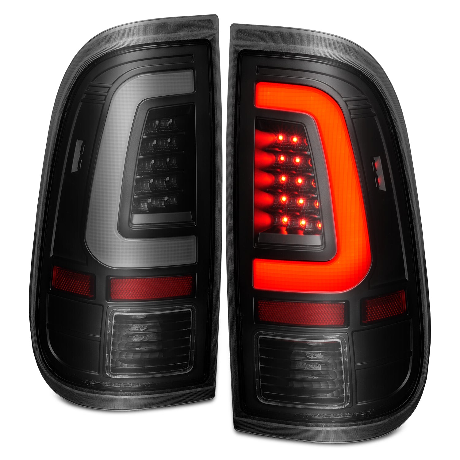 ANZO - Tail Light Assembly; LED; w/ Light Bar Style; Black Housing; Smoke Lens; Pair - 311379 - MST Motorsports