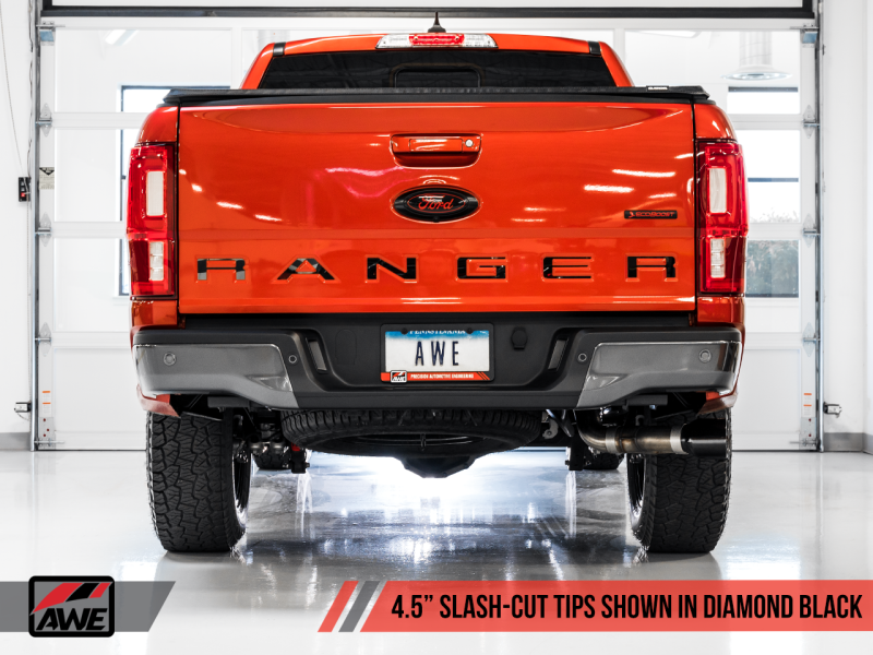 AWE Tuning - AWE Tuning 2019+ Ford Ranger 0FG Performance Exhaust System w/Diamond Black Tips & Rock Guard - 3015-23064 - MST Motorsports