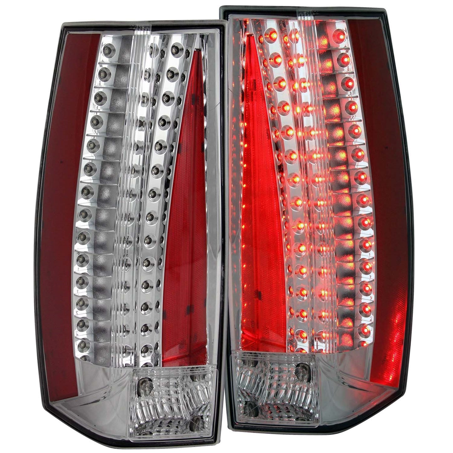 ANZO - Tail Light Assembly; LED; Clear Lens; Chrome Housing; Pair; - 321287 - MST Motorsports