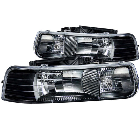 ANZO - Crystal Headlight Set; Clear Lens; Black Housing; Pair; - 111155 - MST Motorsports