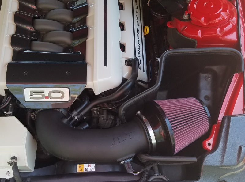 JLT - JLT 15-17 Ford Mustang GT Black Textured Cold Air Intake Kit w/Red Filter - Tune Req - CAI-FMG-15 - MST Motorsports