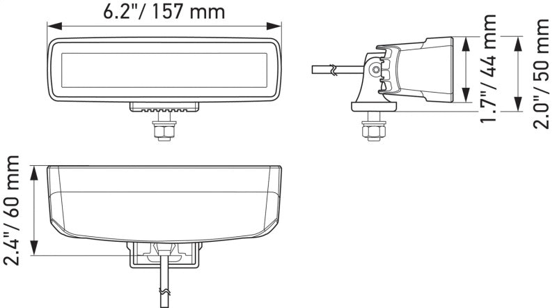 Hella - Hella Universal Black Magic 6 L.E.D. Mini Light Bar - Flood Beam - 358176201 - MST Motorsports