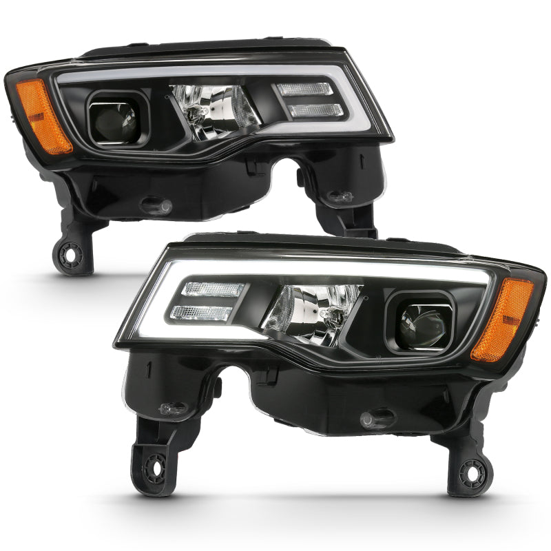 ANZO - Projector Headlights w/ Plank Style Switchback Black w/ Amber - 111418 - MST Motorsports