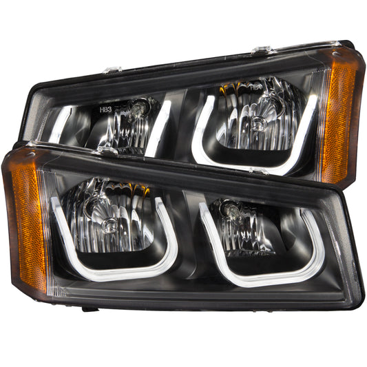 ANZO - Projector Headlight Set; Clear Lens; Black Housing; Pair; w/U-Bar; - 111312 - MST Motorsports