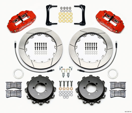 Wilwood - Wilwood Narrow Superlite 4R Rear Kit 12.88in Red 2012-Up Toyota / Scion FRS w/Lines - 140-12871-R - MST Motorsports