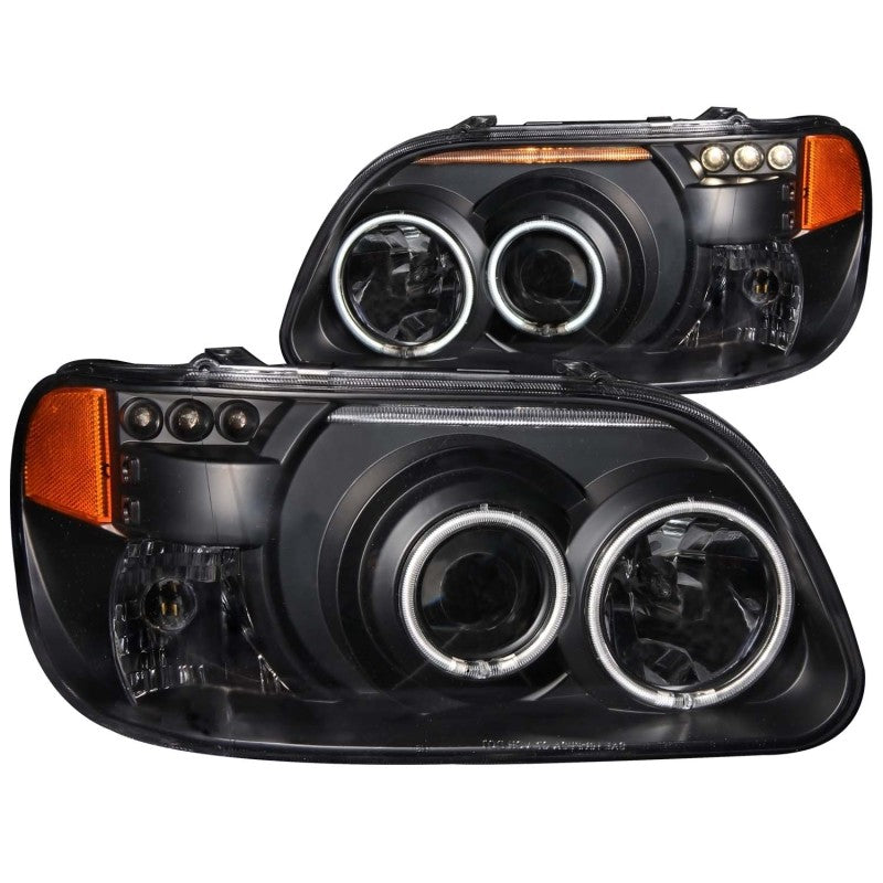 ANZO - Projector Headlight Set w/Halo; Clear Lens; Black Housing; Pair; - 111132 - MST Motorsports