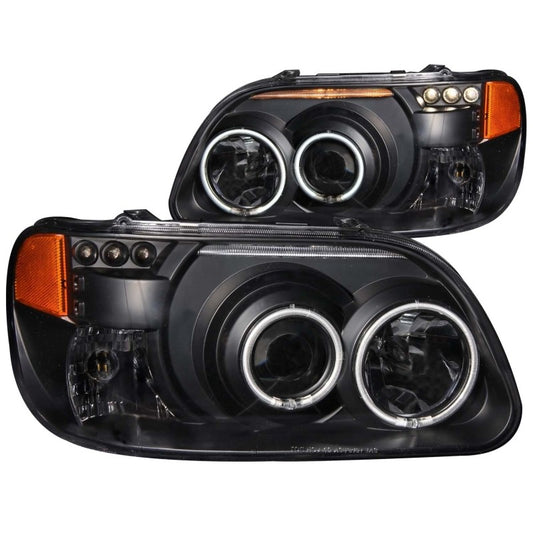 ANZO - Projector Headlight Set w/Halo; Clear Lens; Black Housing; Pair; - 111132 - MST Motorsports