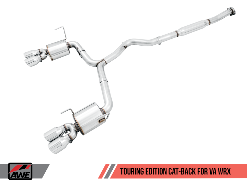 AWE Tuning - AWE Tuning 2015+ Subaru WRX VA Sedan Touring Edition Exhaust - Chrome Silver Tips (102mm) - 3015-42098 - MST Motorsports