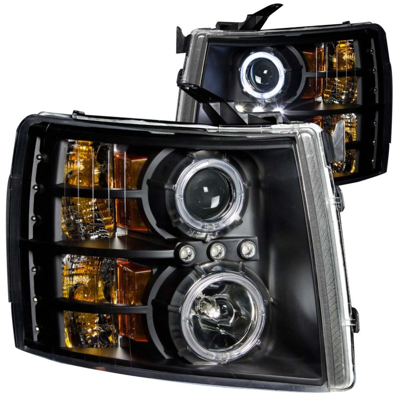 ANZO - Projector Headlight Set w/Halo; Clear Lens; Black Housing; Pair; CCFL; - 111107 - MST Motorsports