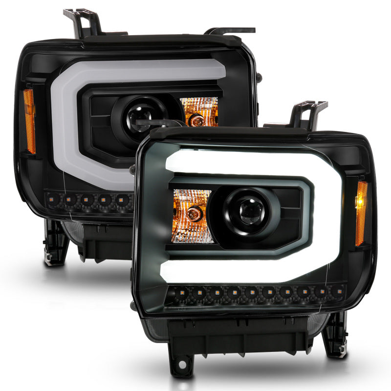 ANZO - Projector Headlights w/ Plank Style; Black Housnig; Clear Lens; Pair - 111513 - MST Motorsports