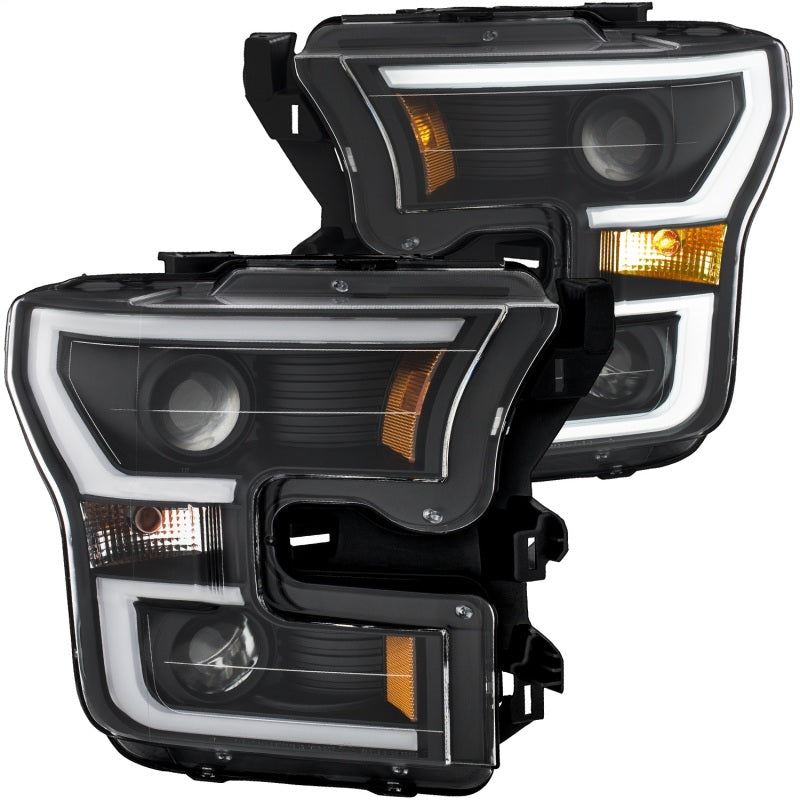 ANZO - Projector Headlights w/ Plank Style Switchback Black w/ Amber - 111357 - MST Motorsports