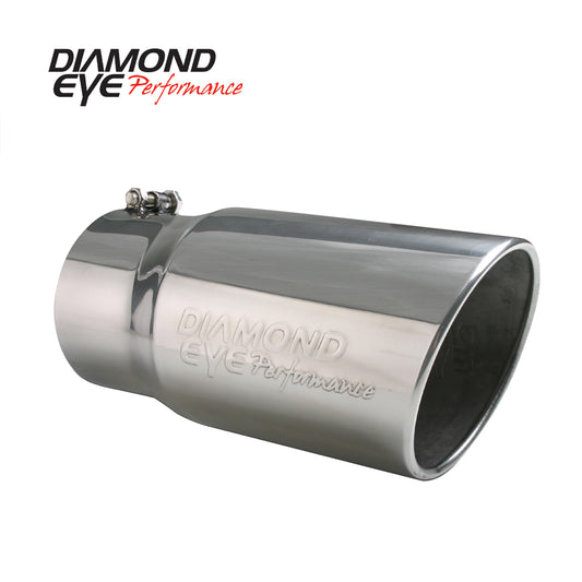 Diamond Eye Performance - 4" INLET X 5" OUTLET X 12" LONG BOLT ON ROLLED ANGLE STAINLESS STEEL EXHAUST TIP - 4512BRA-DE - MST Motorsports