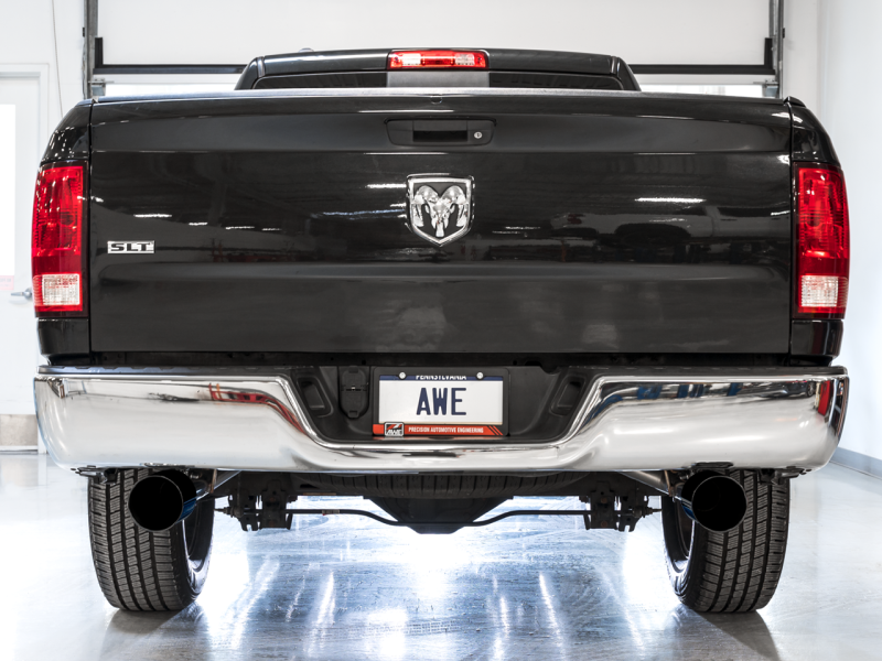 AWE Tuning - AWE Tuning 09-18 RAM 1500 5.7L (w/Cutouts) 0FG Dual Rear Exit Cat-Back Exhaust - Chrome Silver Tips - 3015-32002 - MST Motorsports