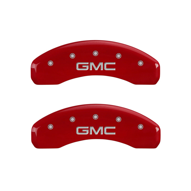 MGP - MGP 4 Caliper Covers Engraved Front & Rear GMC Red finish silver ch - 34015SGMCRD - MST Motorsports