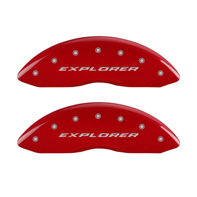 MGP - MGP 4 Caliper Covers Engraved Front & Rear Explorer Red finish silver ch - 10229SXPLRD - MST Motorsports