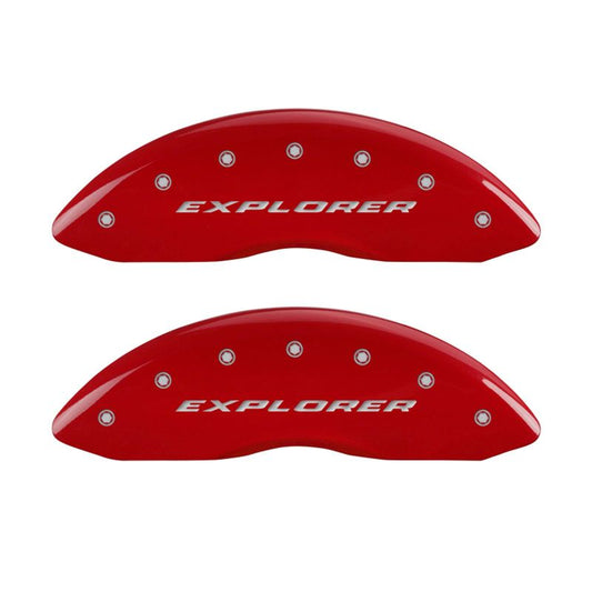 MGP - MGP 4 Caliper Covers Engraved Front & Rear Explorer Red finish silver ch - 10229SXPLRD - MST Motorsports