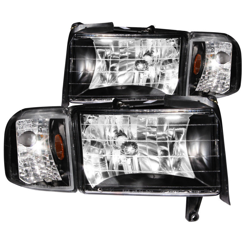 ANZO - Crystal Headlight Set; Clear Lens; Black Housing; Pair; - 111067 - MST Motorsports