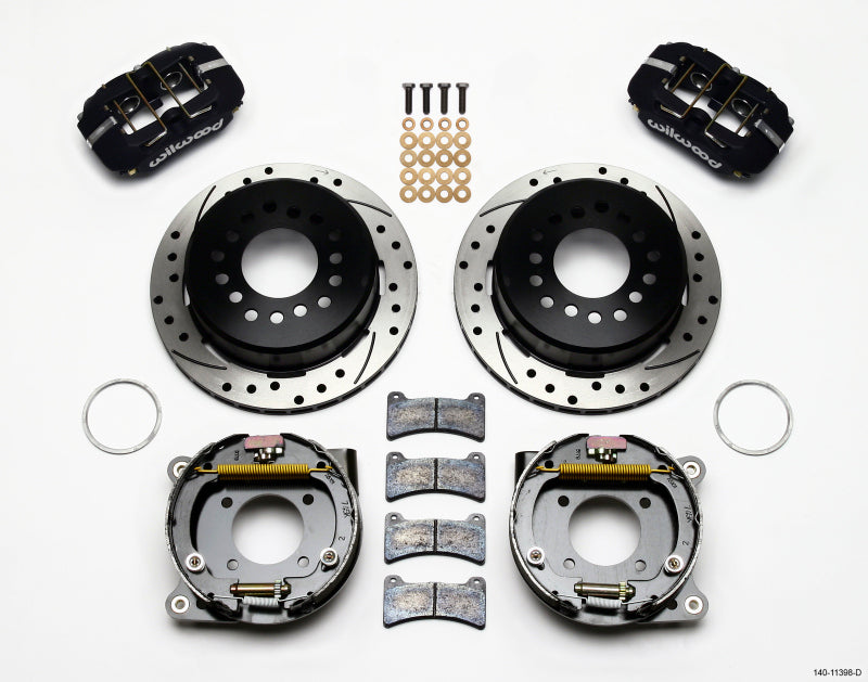 Wilwood - Wilwood Dynapro Low-Profile 11.00in P-Brake Kit Drilled Chevy 12 Bolt 2.75in Off w/ C-Clips - 140-11398-D - MST Motorsports