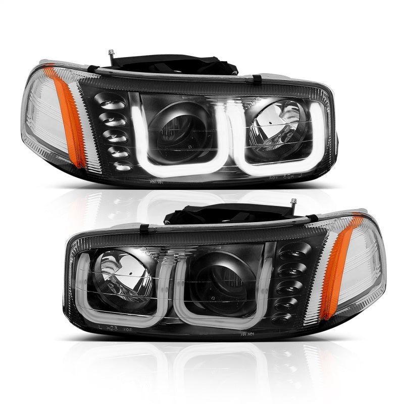 ANZO - Projector Headlight Set; Clear Lens; Black Housing; Pair; w/U-Bar; - 111303 - MST Motorsports