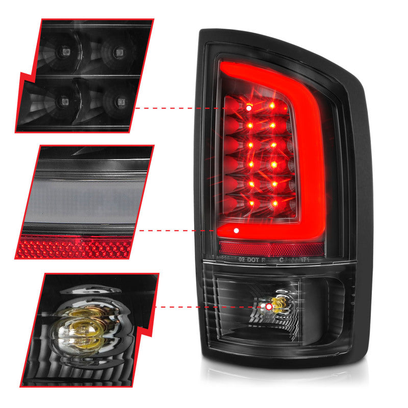 ANZO - Tail Light Assembly; LED; Black Housing; Clear Lens; Pair - 311368 - MST Motorsports