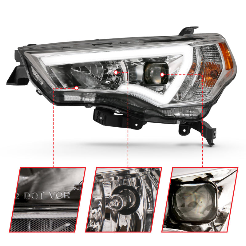 ANZO - Projector Headlights w/ Plank Style Switchback Chrome w/ Amber - 111417 - MST Motorsports