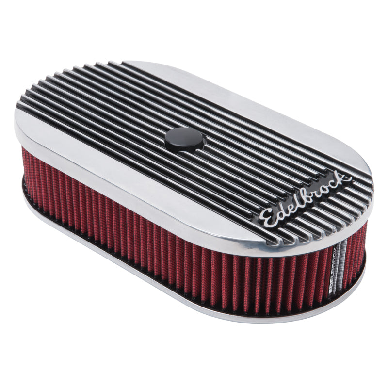 Edelbrock - Edelbrock Air Cleaner Elite II Oval Single 4-Bbl Carb 2 5In Red Element Polished - 4273 - MST Motorsports