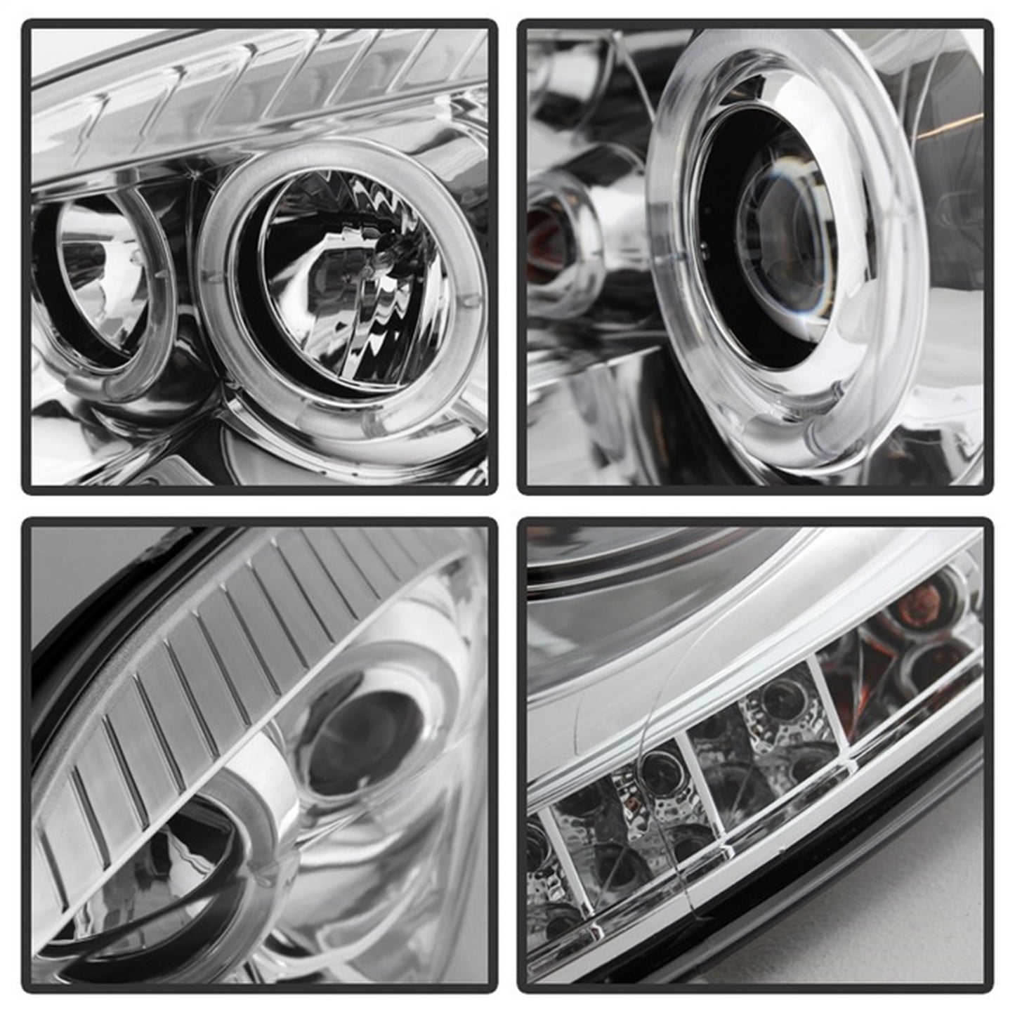 Spyder Auto - Projector Headlights - LED Halo - LED - Chrome - High H1 - Low H1 - 5010018 - MST Motorsports