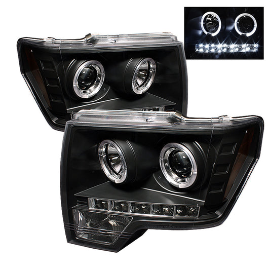 Spyder Auto - Projector Headlights - Halogen - LED Halo - LED - Black - High H1 - Low H1 - 5010230 - MST Motorsports