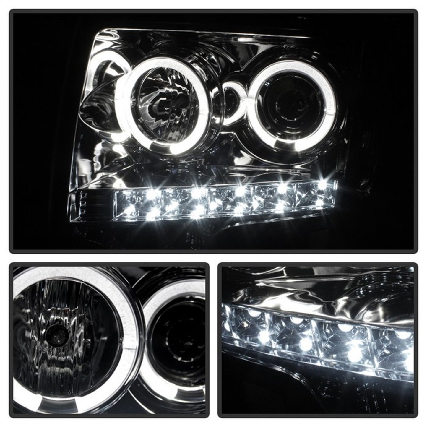 Spyder Auto - Projector Headlights - Halogen - LED Halo - LED - Smoke - High H1 - Low H1 - 5010254 - MST Motorsports