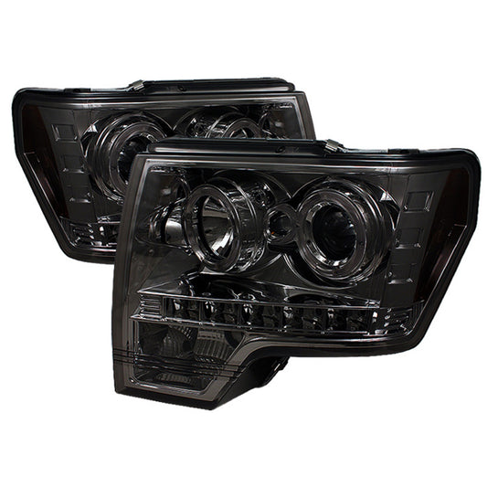 Spyder Auto - Projector Headlights - Halogen - LED Halo - LED - Smoke - High H1 - Low H1 - 5010254 - MST Motorsports