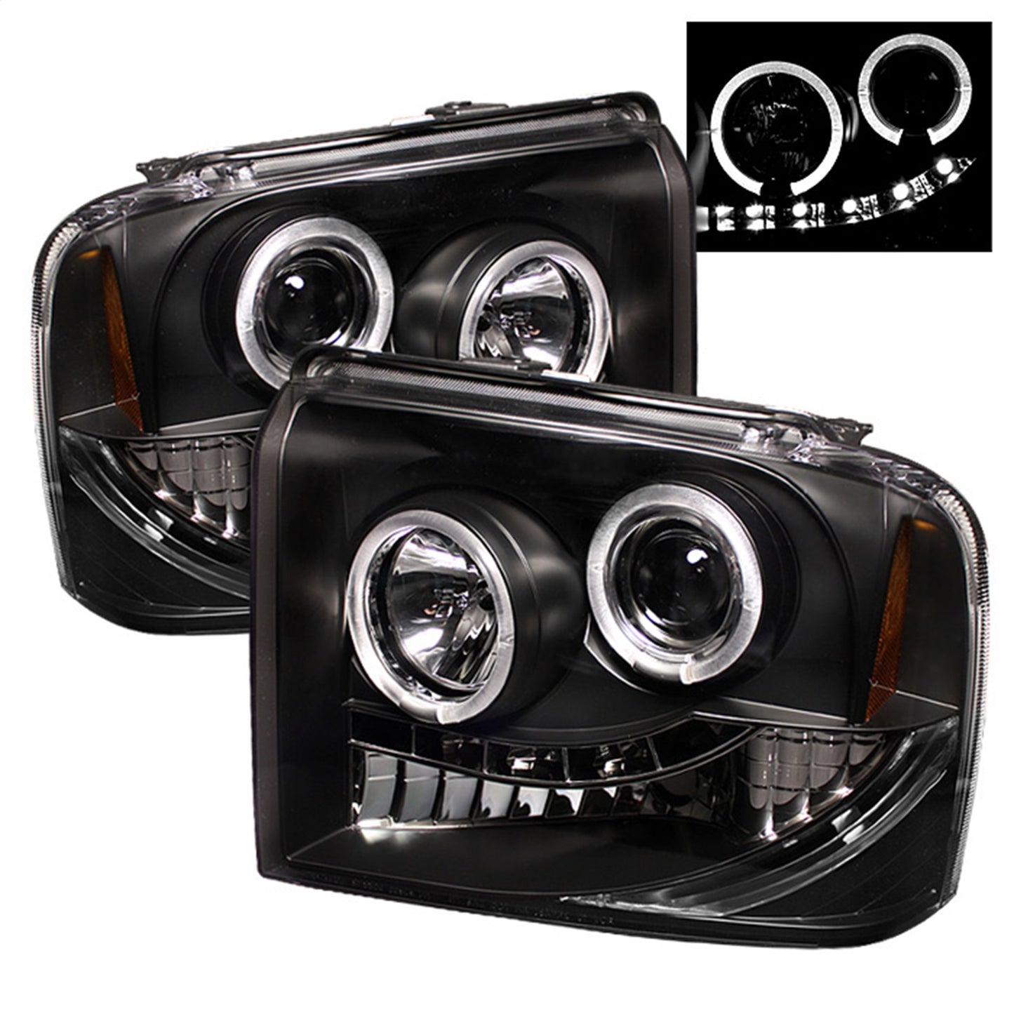 Spyder Auto - Projector Headlights - LED Halo- LED - Black - High H1 - Low H1 - 5010544 - MST Motorsports