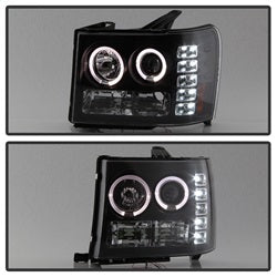 Spyder Auto - Projector Headlights - LED Halo- LED - Black - High H1 - Low H1 - 5010605 - MST Motorsports